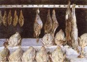 Gustave Caillebotte Still life Chicken Sweden oil painting artist